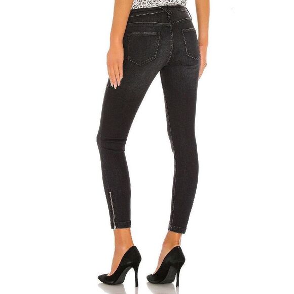 Joie Denim Park Skinny E Mid-Rise Jeans in Noir Black Size 29 - Picture 2 of 12